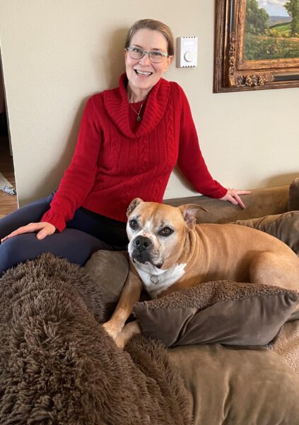 Barbara pictured with family companion Sonny